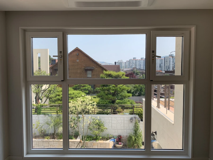 송파 전원주택 정원 창 시공 현장 전체 뷰